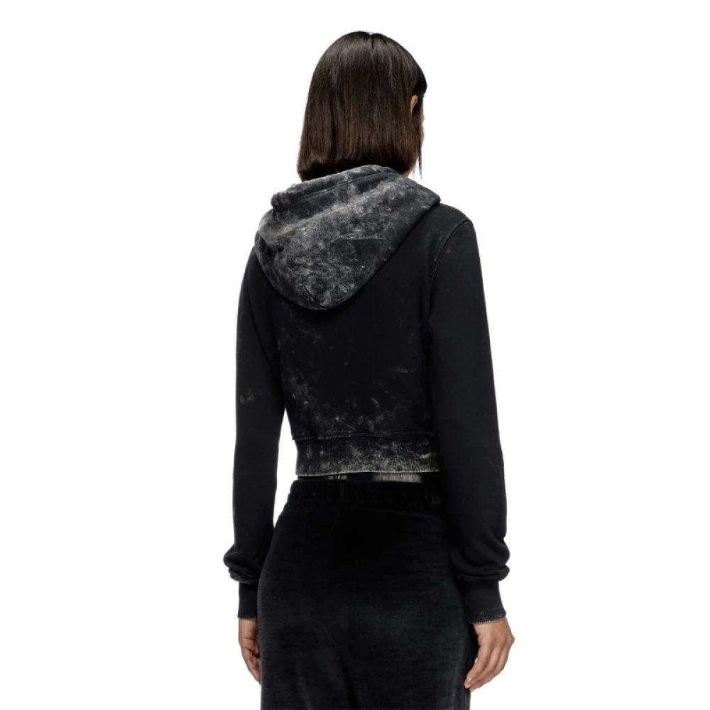 Diesel Hooded Sweatshirt met Gedrukt Logo Black Dames