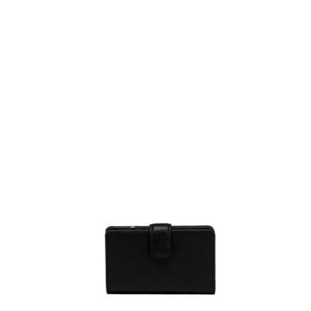 Gianni Chiarini Zwarte Gehamerde Leren Portemonnee Black Unisex