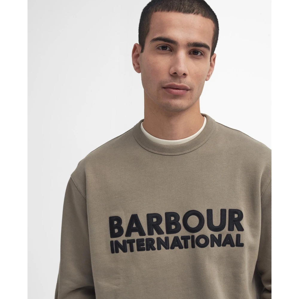 Barbour Otis Logo Sweatshirt Brindle Green Heren