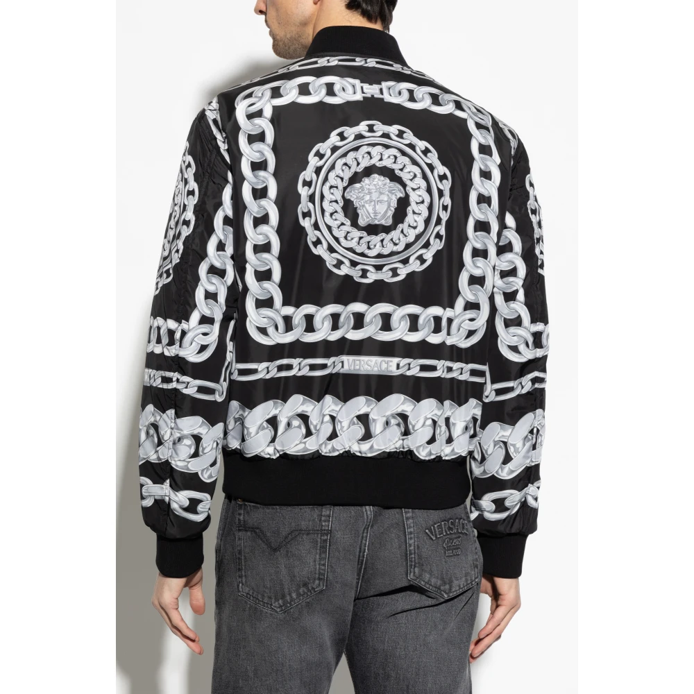 Versace Omkeerbare 'bomber' jas Black Heren