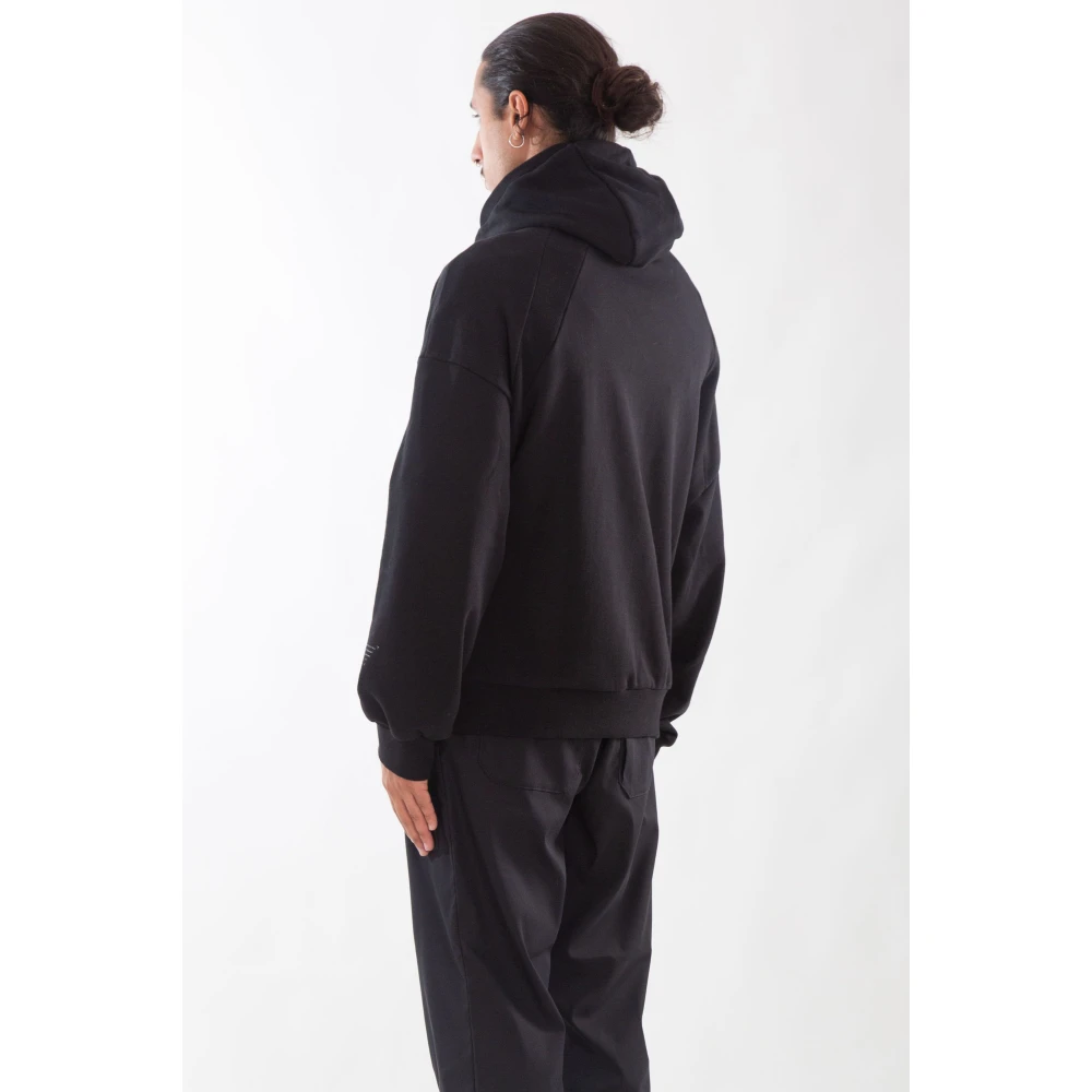 Krakatau Oversize Zip Hoodie in Zwart Black Heren