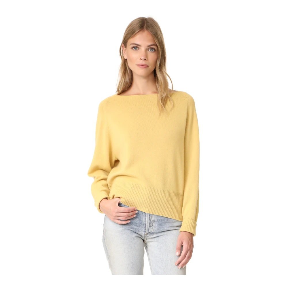 Vince Mosterd Boatneck Jumper Yellow Dames