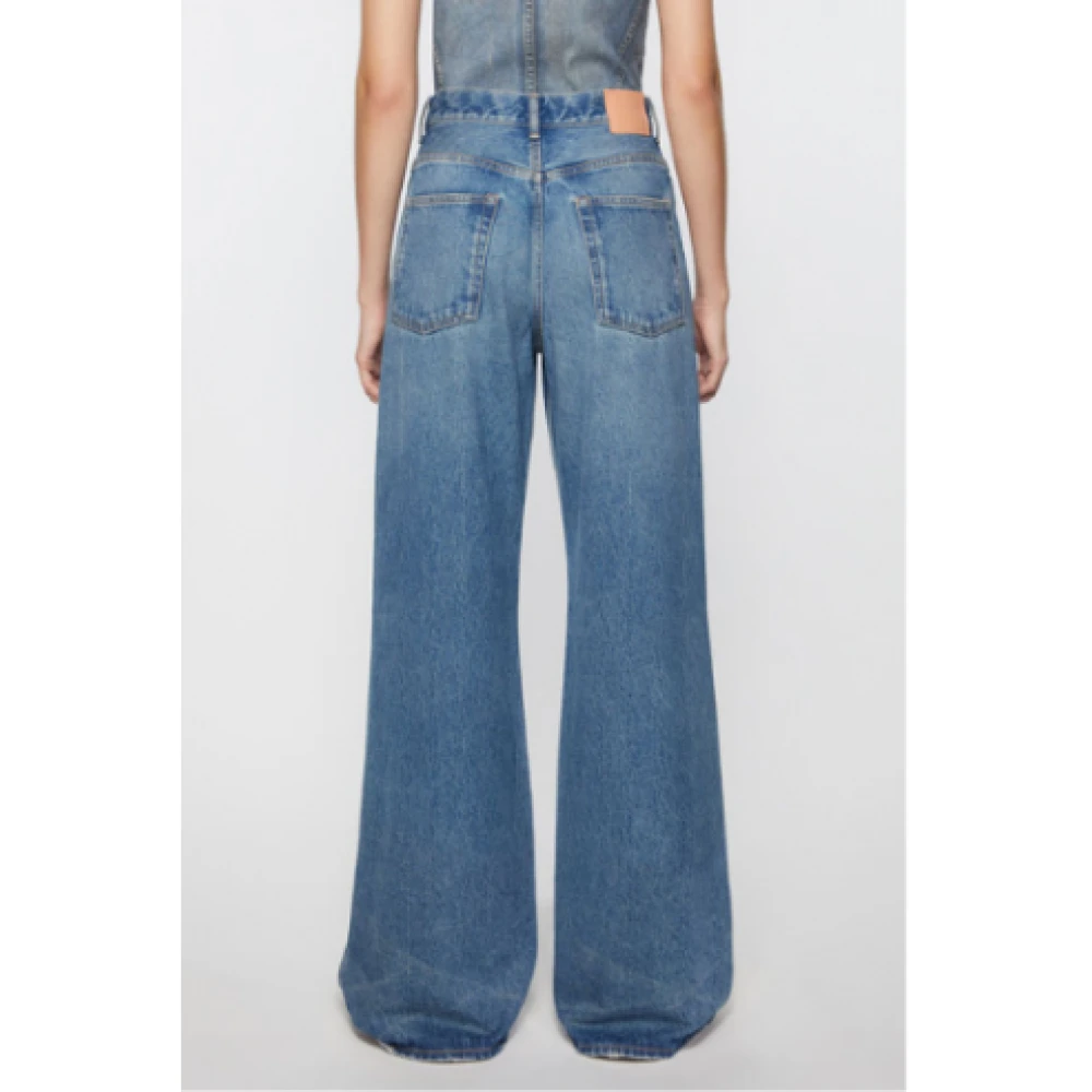 Acne Studios Blauwe Denim Losse Fit Jeans Blue Dames