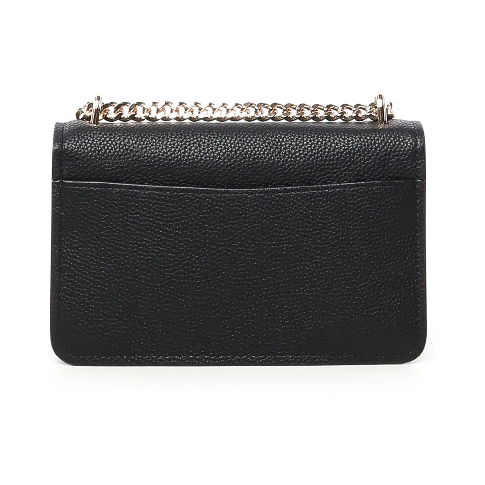Michael Kors Zwarte leren schoudertas met logo Black Dames