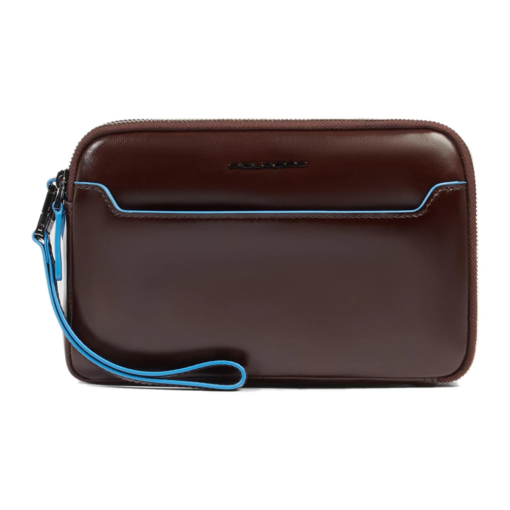 Piquadro Men's Brown Bags, One Size, Clutch With Three Dividers