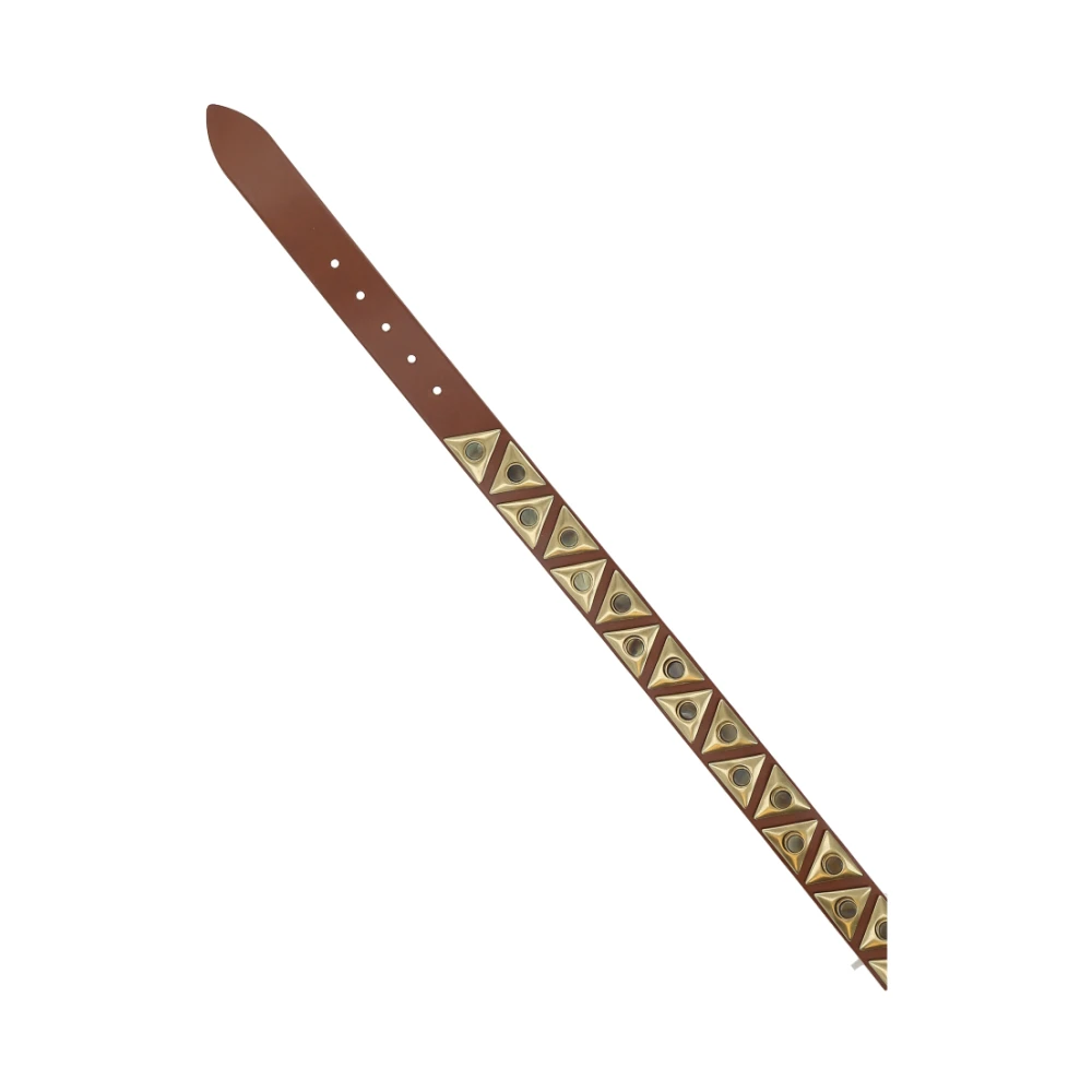 Isabel marant Khaki Bruin Leren Riem met Metalen Plaat Brown Dames