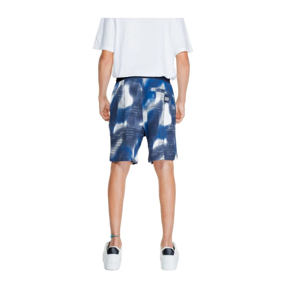 Armani Exchange Katoen Elastaan Bermuda Shorts Blue Heren