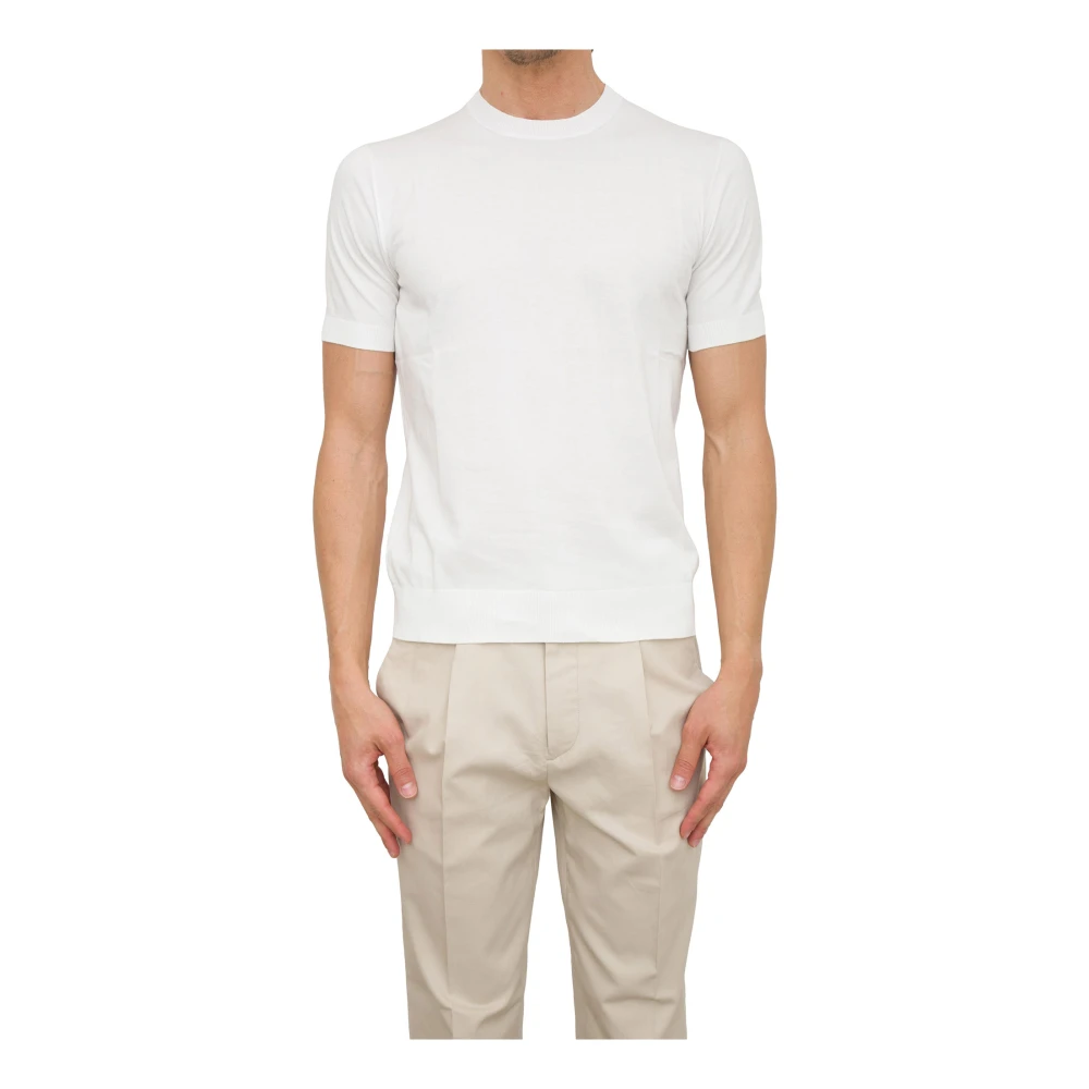 Paolo Pecora Men's White T-Shirts, L, Crewneck Shirt