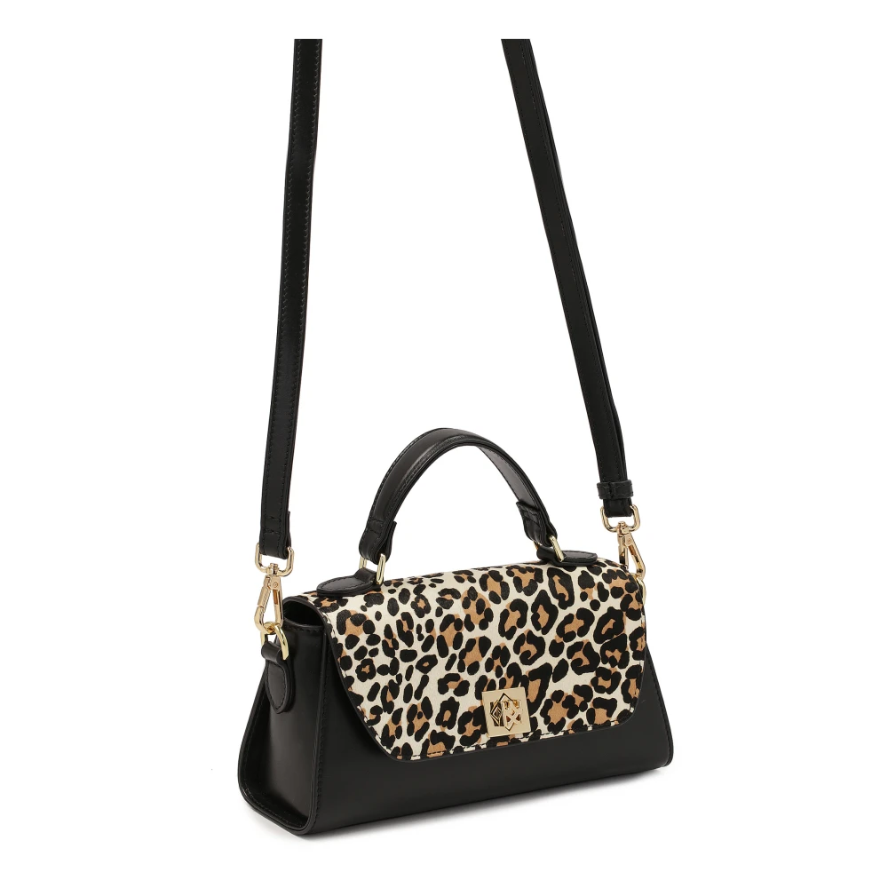 Kazar Elegante handtas versierd met luipaardprint Black Dames