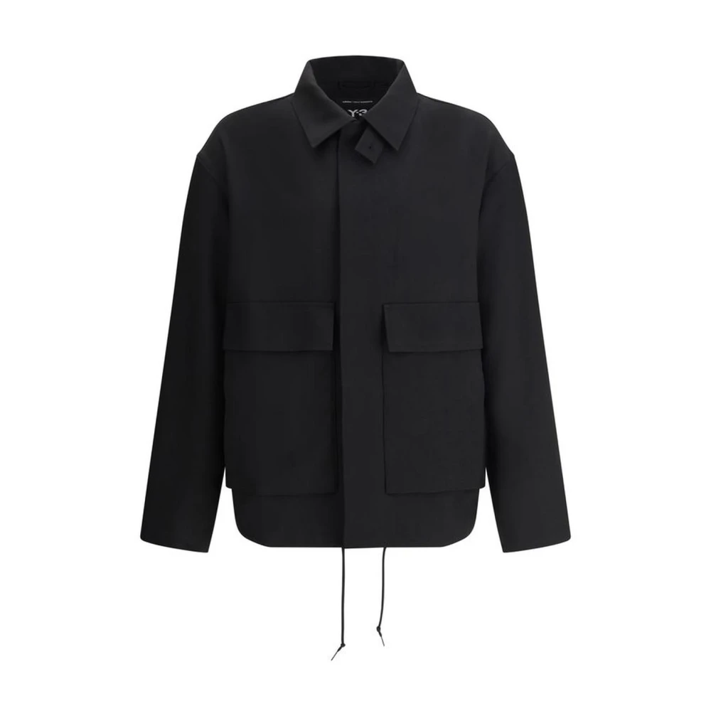 Y-3 Maxi-Print Patch Jas met Koordzoom Black Heren