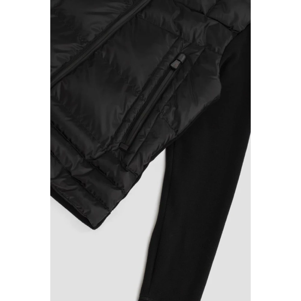 Moncler Zwarte cardigan met rits en capuchon Black Heren
