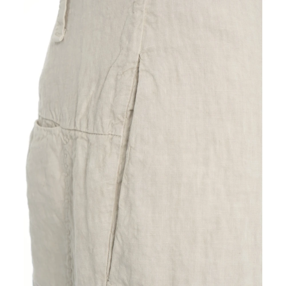 Transit Beige Wide Leg Linen Trousers Beige Heren