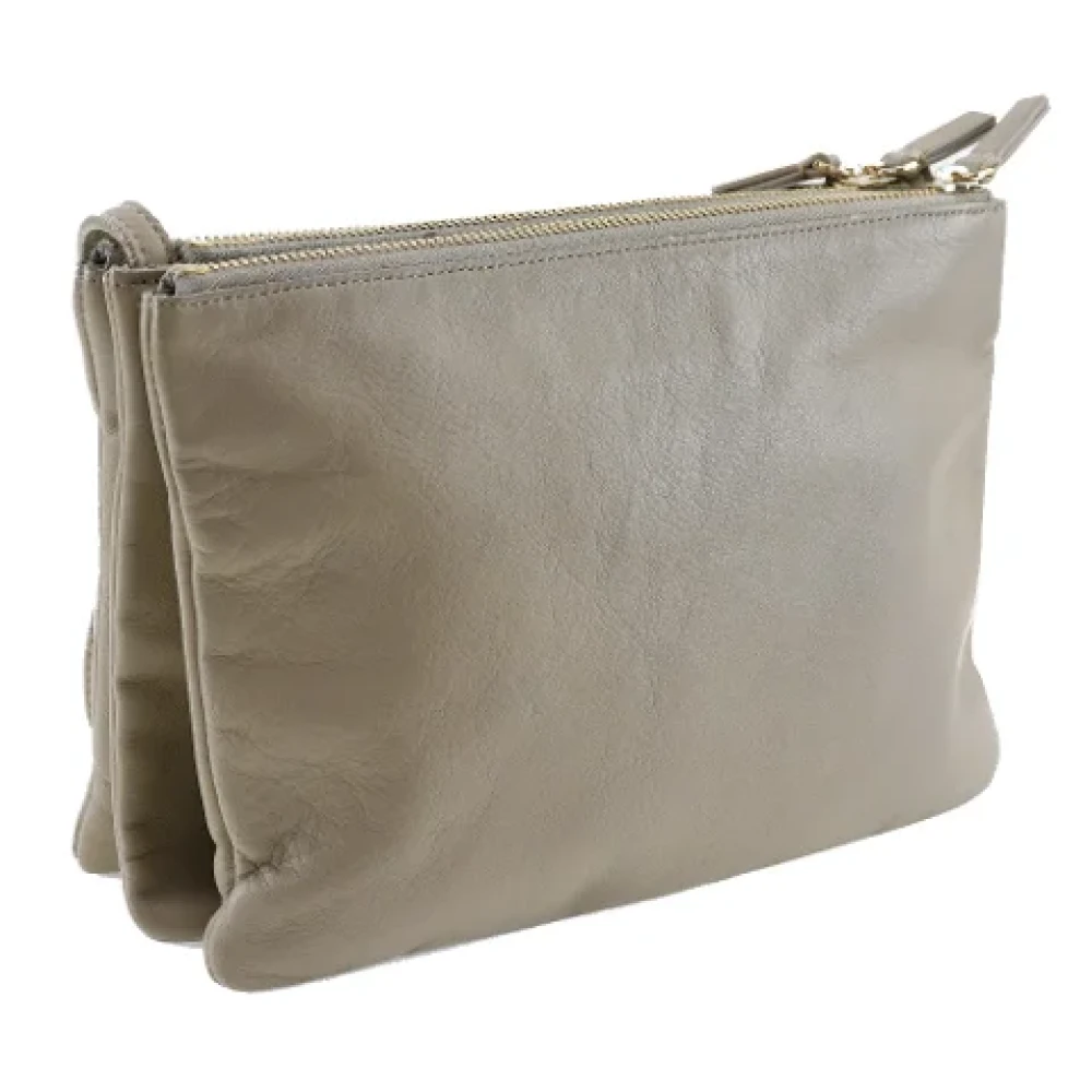 Celine Vintage Pre-owned Leather celine-bags Gray Dames