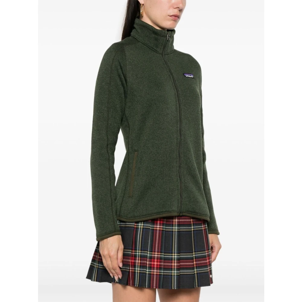 Patagonia Groene Sweaterjas met rits en logo Green Dames