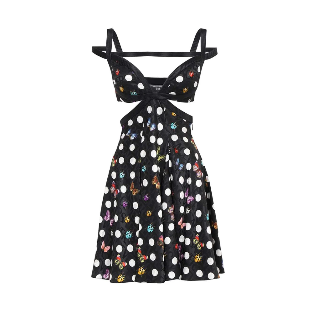 Versace Gedrukte Jurk met Uitgesneden Details Multicolor Dames