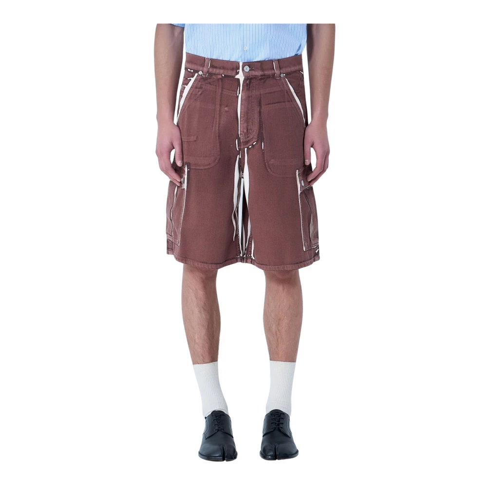 Marni Men's Brown Denim Shorts, W30, Utility Cargo Shorts
