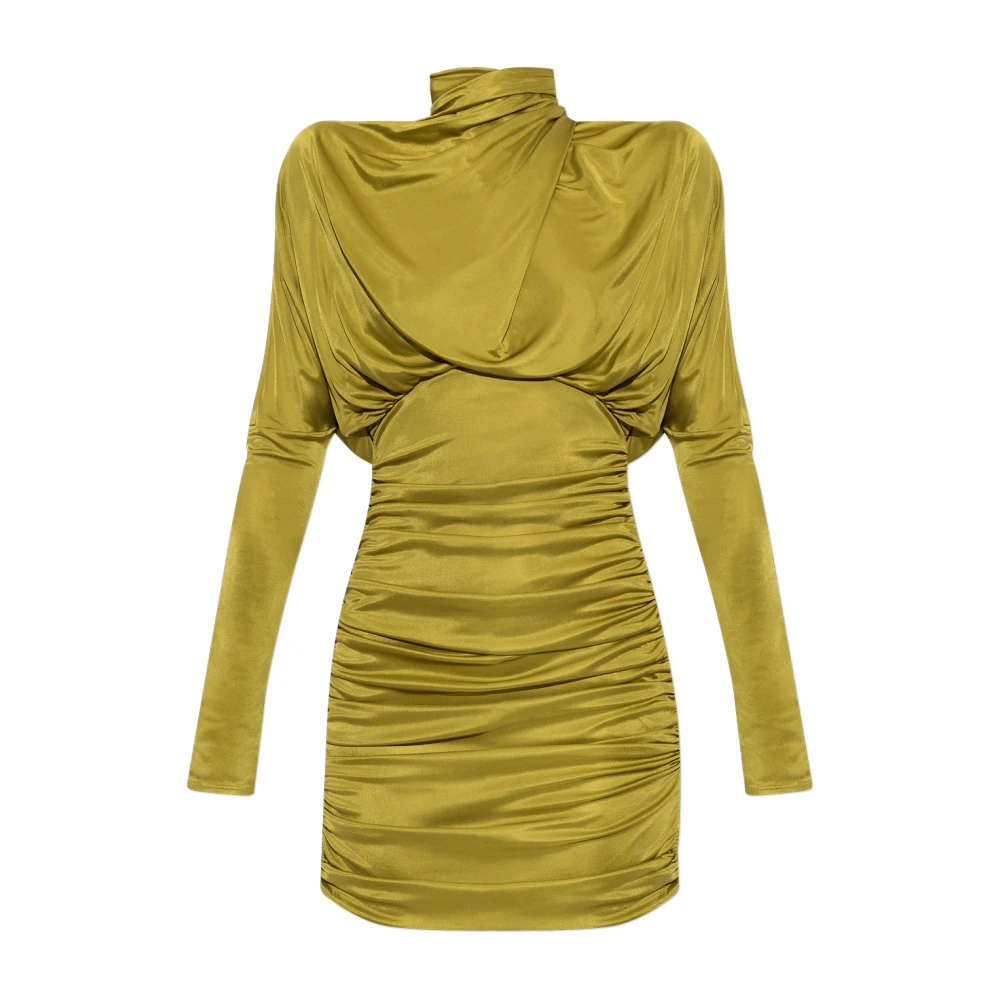 Balmain Donna Verde - Abito Corto Drappeggiato - Dresses - Xs