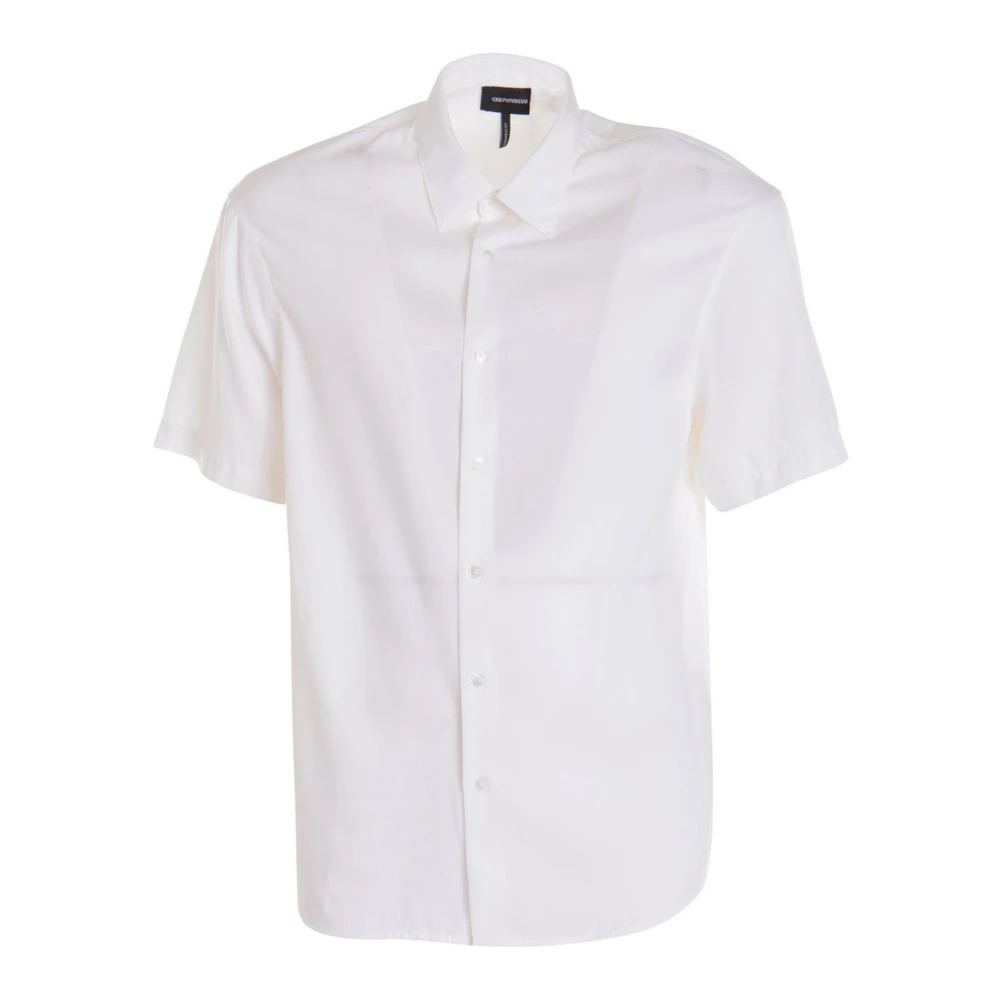 Emporio Armani Korte Mouw Lyocell Shirt Total White Heren