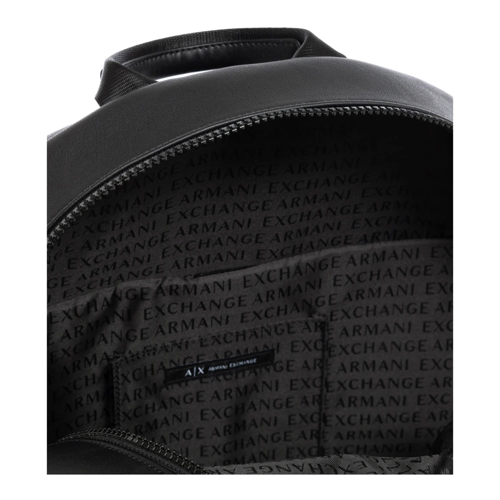 Armani Exchange Stijlvolle Rugzak met Rits en Logo Black Heren