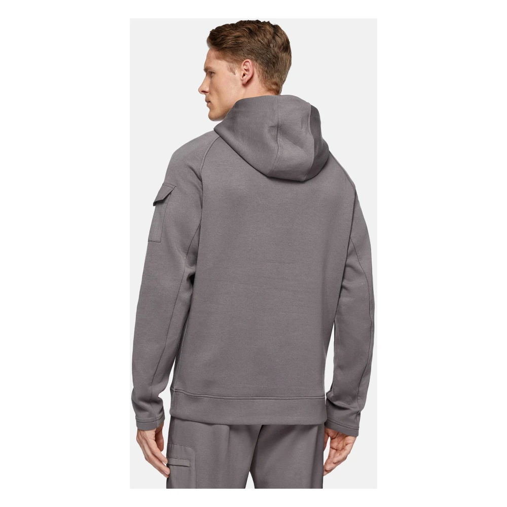 Boggi Milano Lichtgewicht Scuba Hoodie van katoenmix Gray Heren
