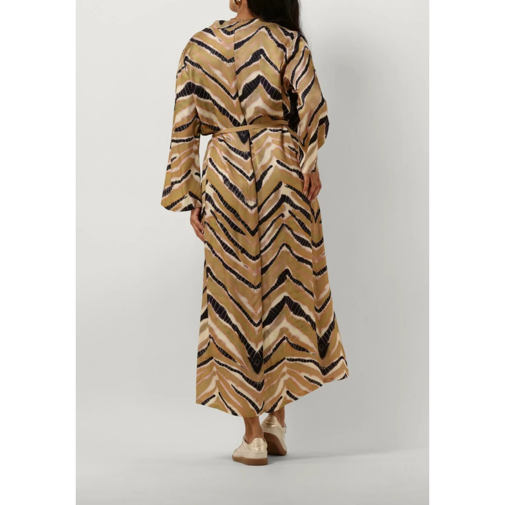 Summum Woman Groene Zigzag Maxi Jurk Multicolor Dames