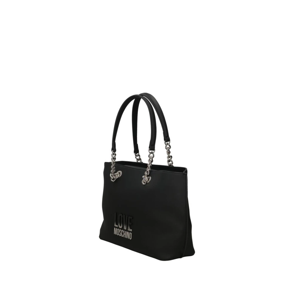 Moschino Zwarte Shopper Tas met Gouden Details Black Dames