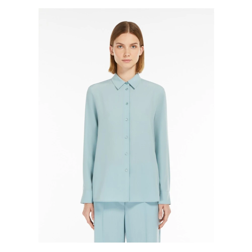 Max Mara Weekend Aqua Almina Blouse Blue Dames