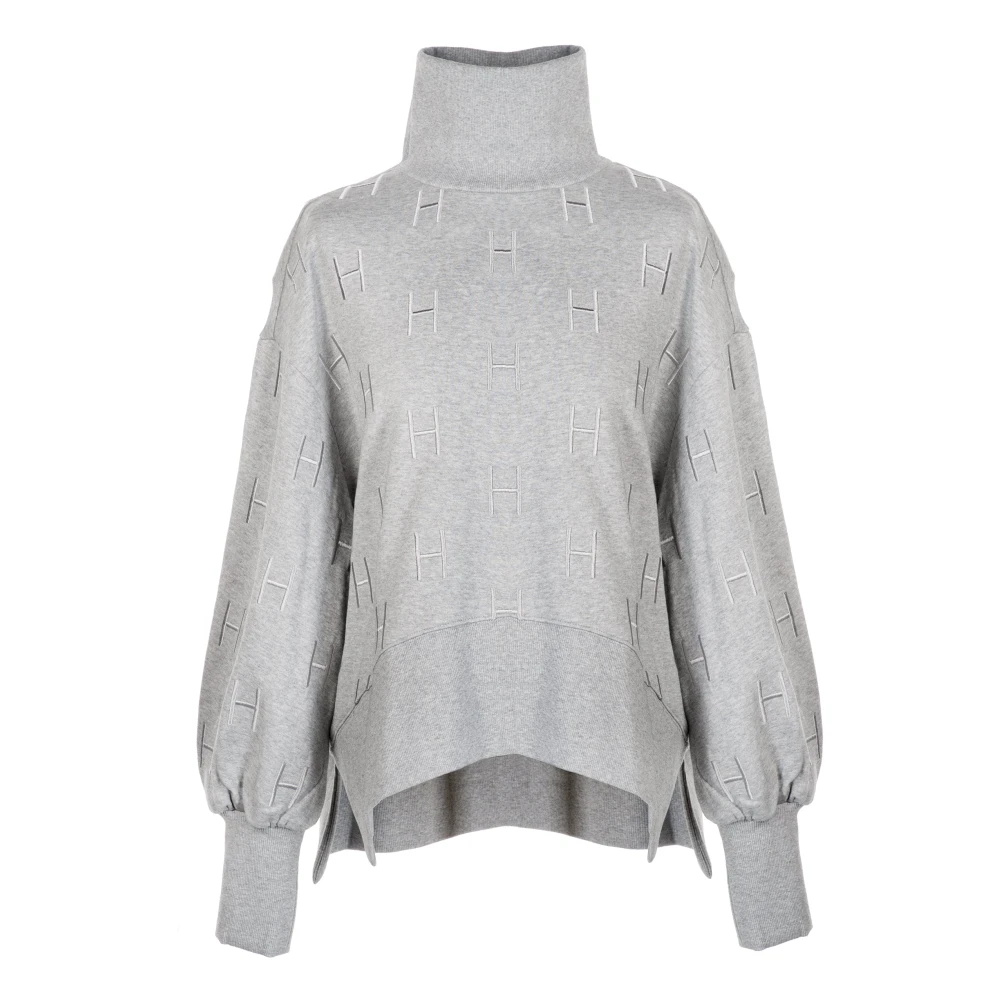 Hést Geborduurde Sweatshirt voor Trendy Comfort Gray Dames