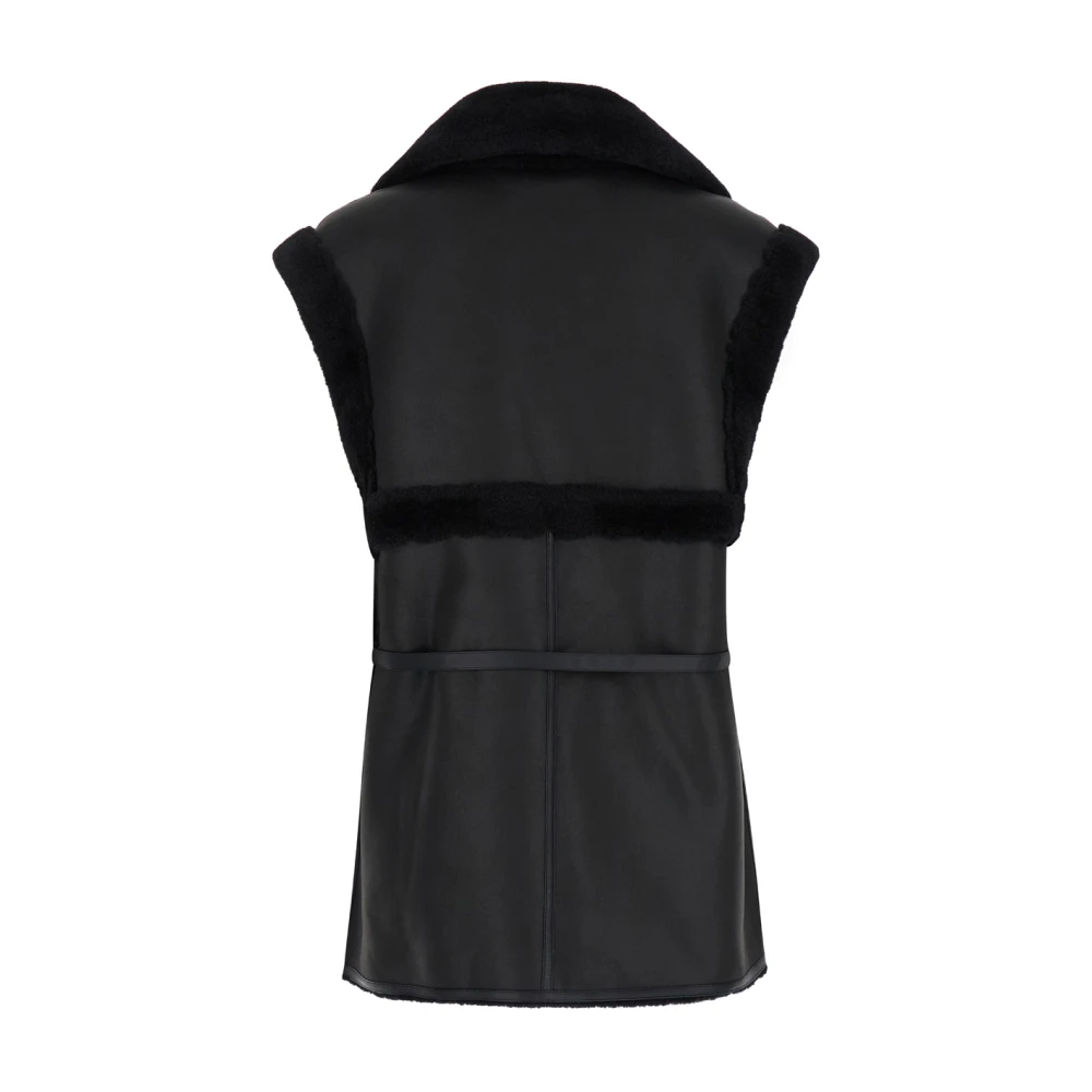 Urbancode Zwarte Merino Look Suedette Jas Black Dames