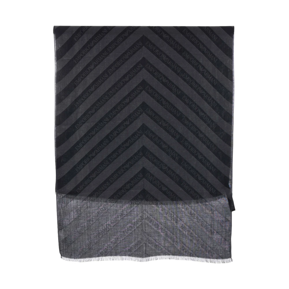 Emporio Armani Chevron Jacquard Sjaals en Foulard Gray Heren