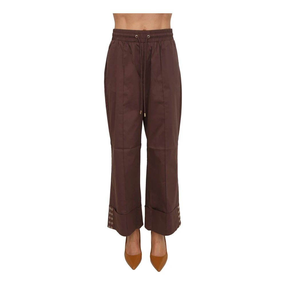 Liu Jo Vrouw Bruin Broeken Dames, Xs, Katoen, Pantalone Tessuto