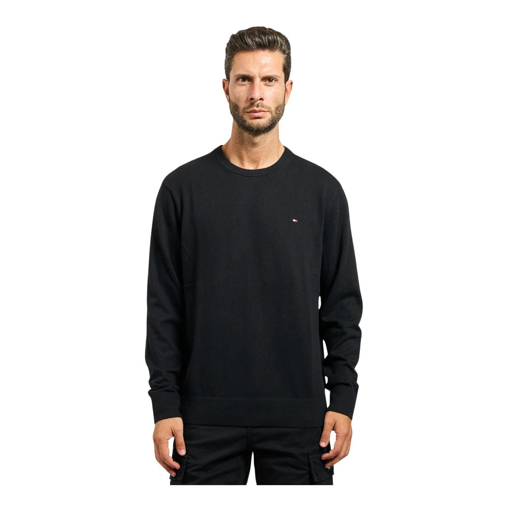 Tommy Hilfiger - Luxuriöser Schwarzer Crew Neck Sweater - Knitwear - Herren - Schwarzk - M - Bild 6
