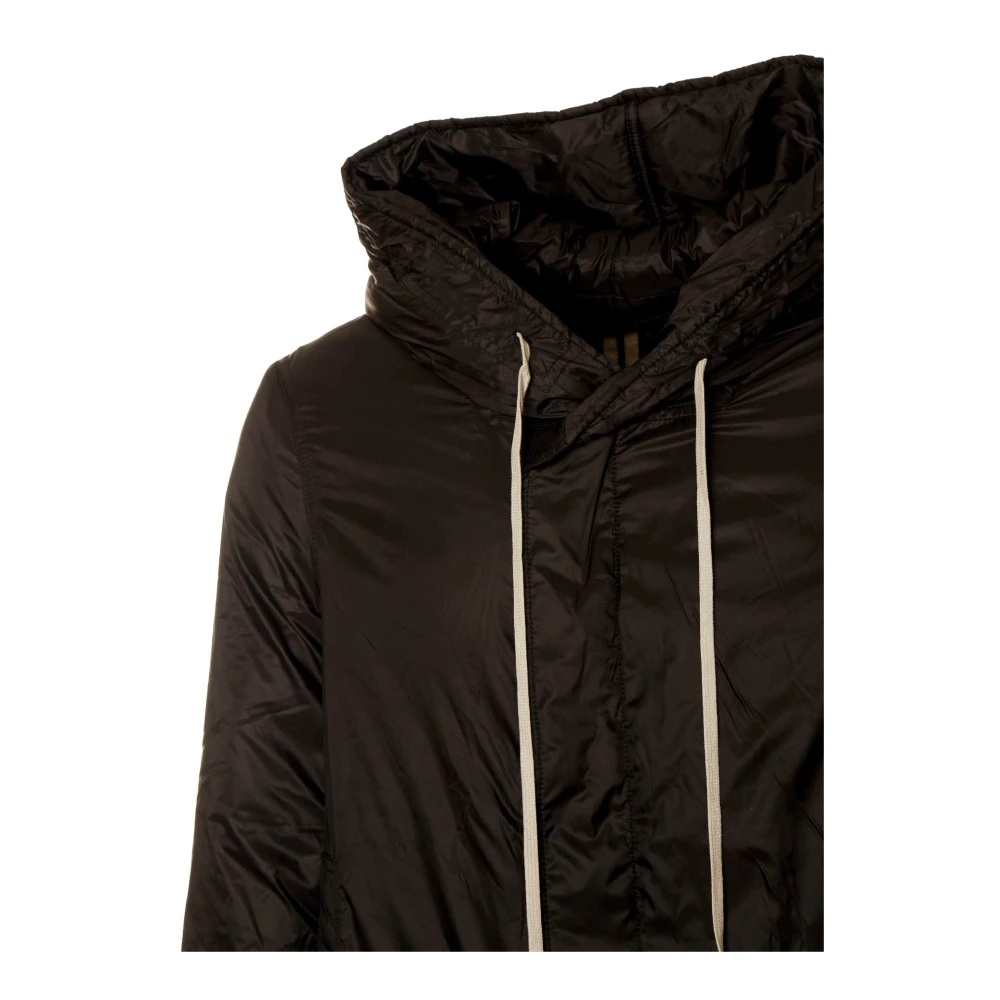Rick Owens Gewatteerde parka met capuchon en visstaart Black Heren
