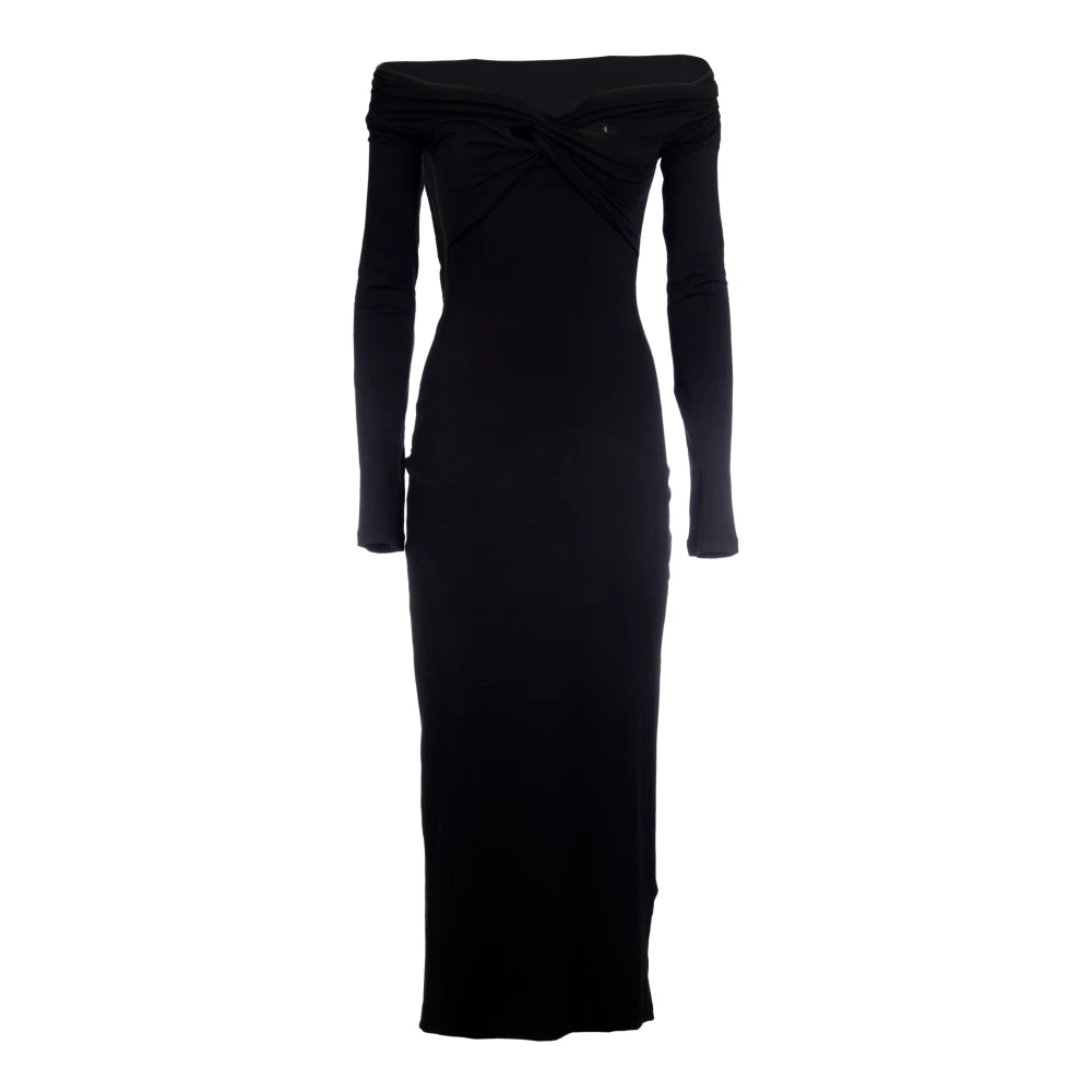 Rotate Birger Christensen Zwarte Off Shoulder Rotate Jurk Black Dames