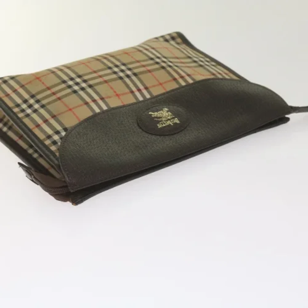 Burberry Vintage Pre-owned Canvas clutches Beige Dames
