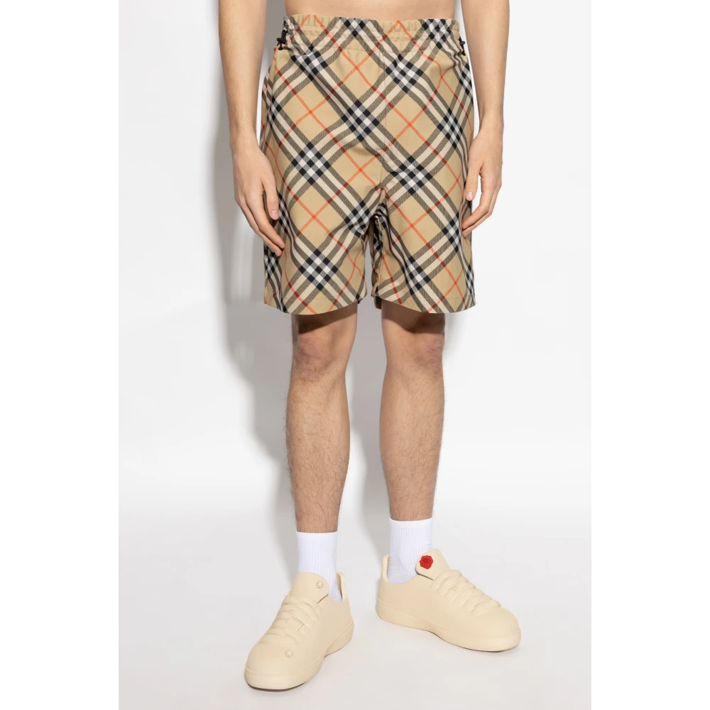 Burberry Shorts met ruitpatroon Beige Heren