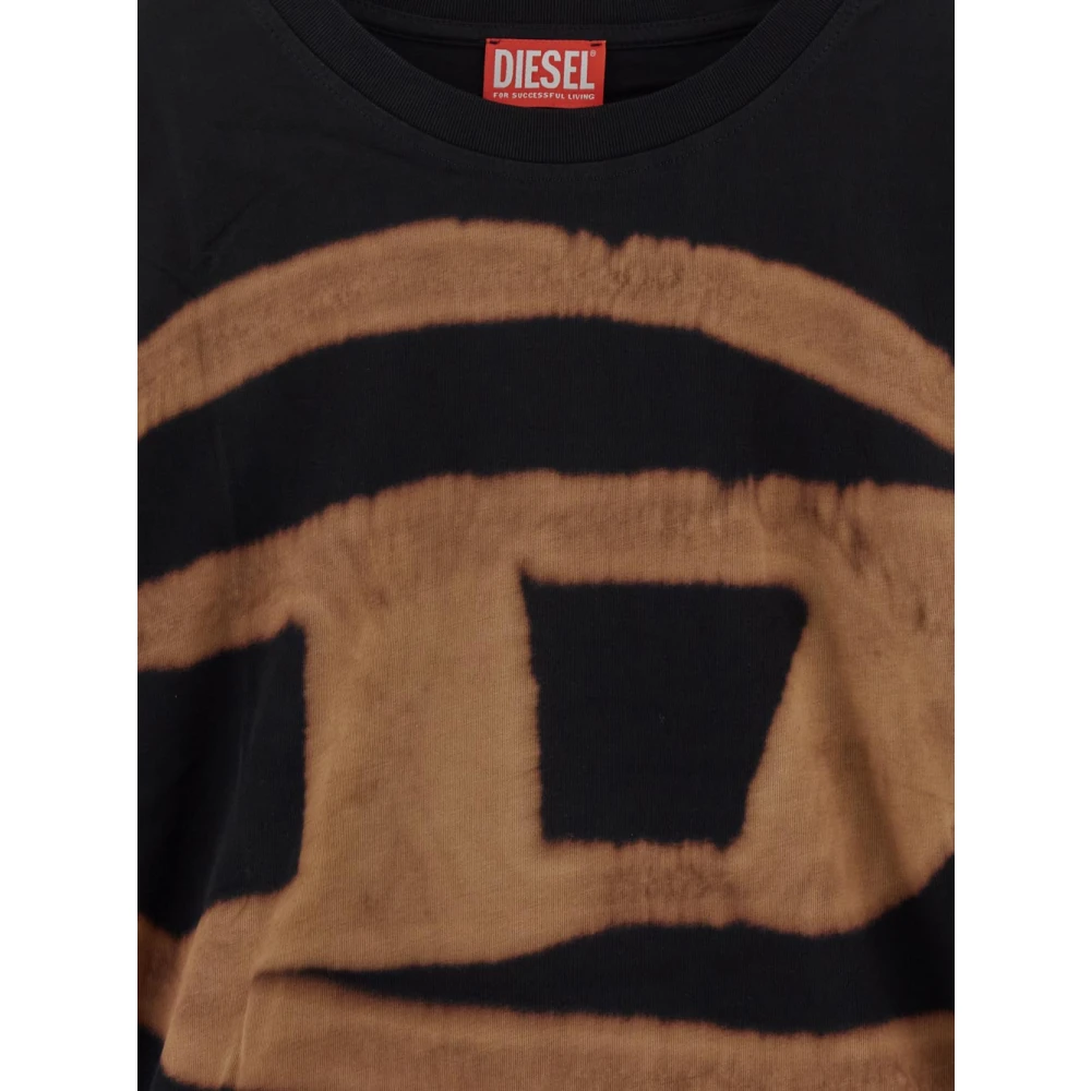 Diesel Katoenen Logo T-shirt Black Heren