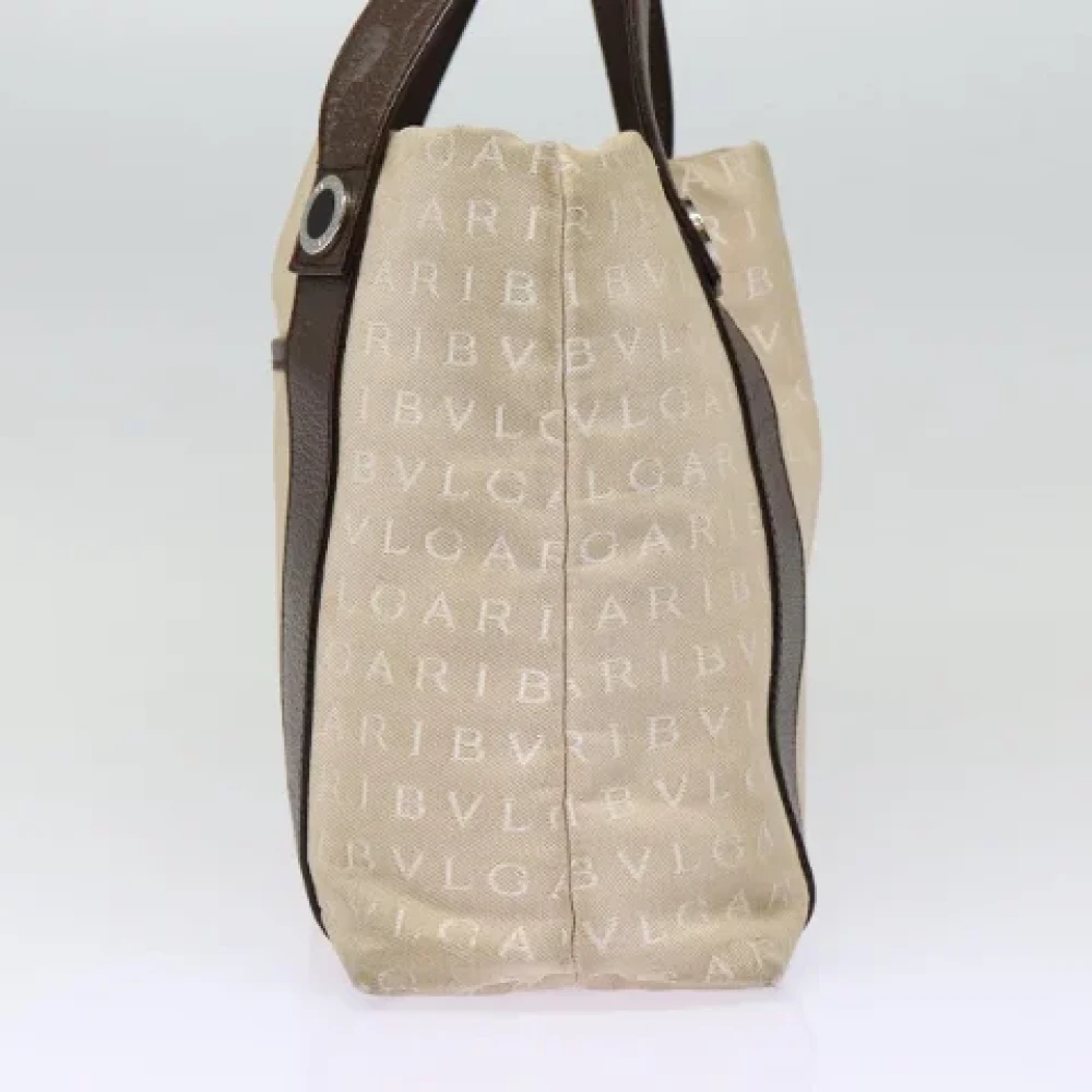 Bvlgari Vintage Pre-owned Canvas handbags Beige Dames