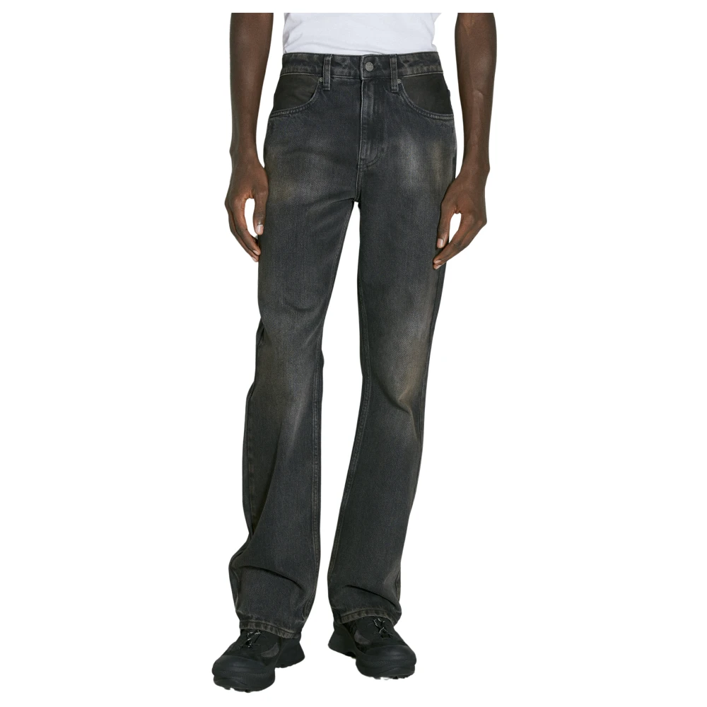 Guess Stained Denim Flare Pant Black Heren