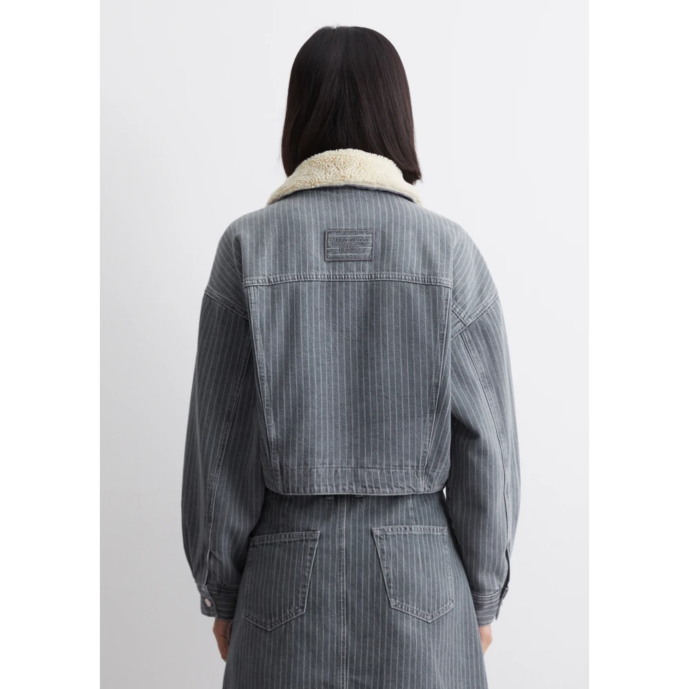 Marc O'Polo Oversized spijkerjasje met teddykraag Gray Dames