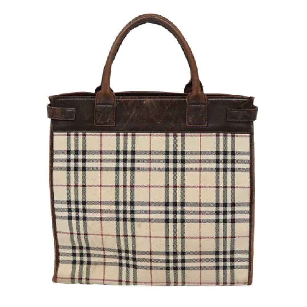 Burberry Vintage Pre-owned Canvas handbags Beige Dames