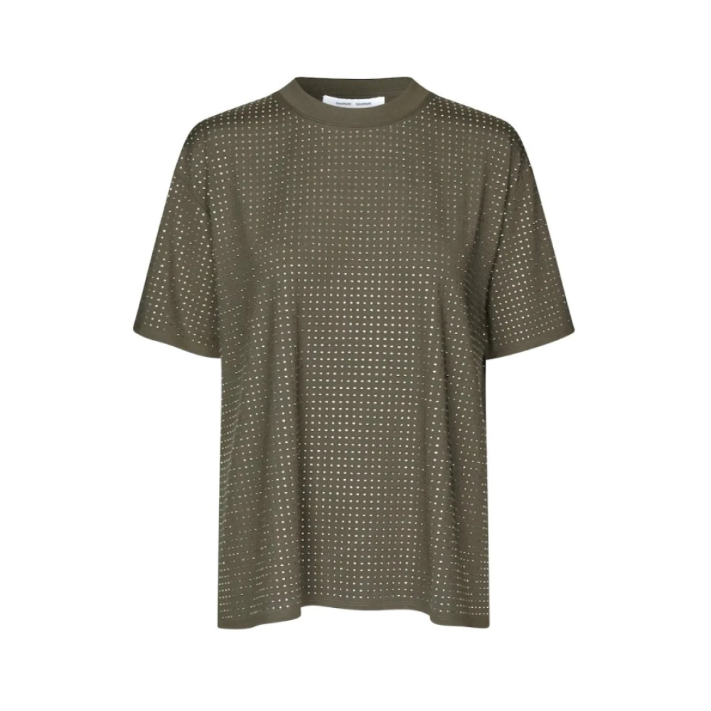 Samsøe Oversized kristalversierd T-shirt Green Heren