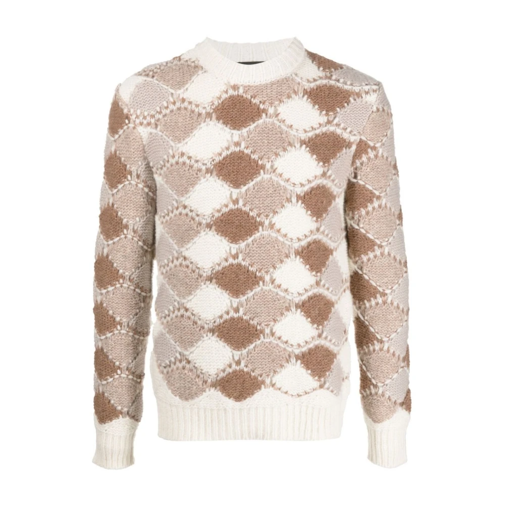 Roberto Collina Jacquard Pullover Sweater Multicolor Heren