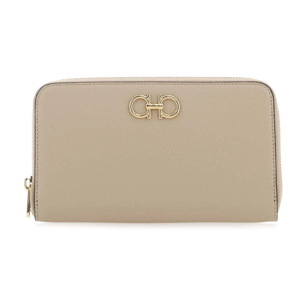 Salvatore Ferragamo Stijlvolle leren portemonnee in cappuccino Beige Dames