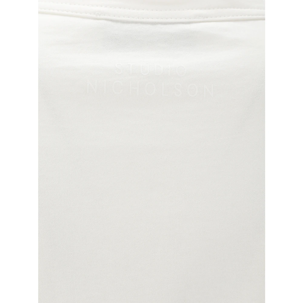Studio Nicholson Zachte Crew-Neck T-shirt met korte mouwen White Dames