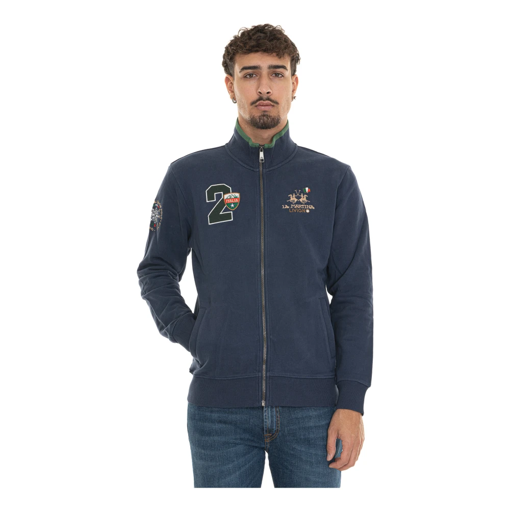 LA MARTINA Zenio Livigno Sweatshirt met Ritssluiting Blue Heren