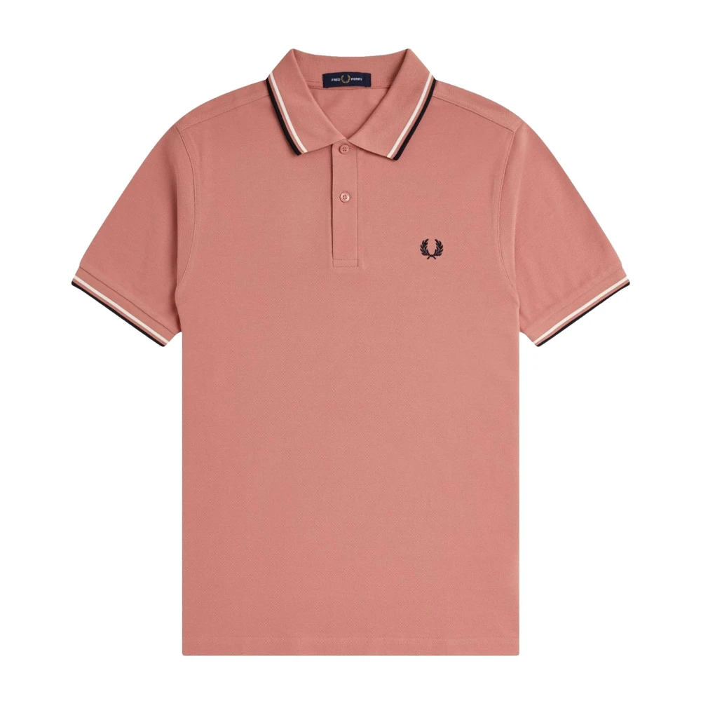 Fred Perry Men's Pink Twin Tipped Polo In Putty