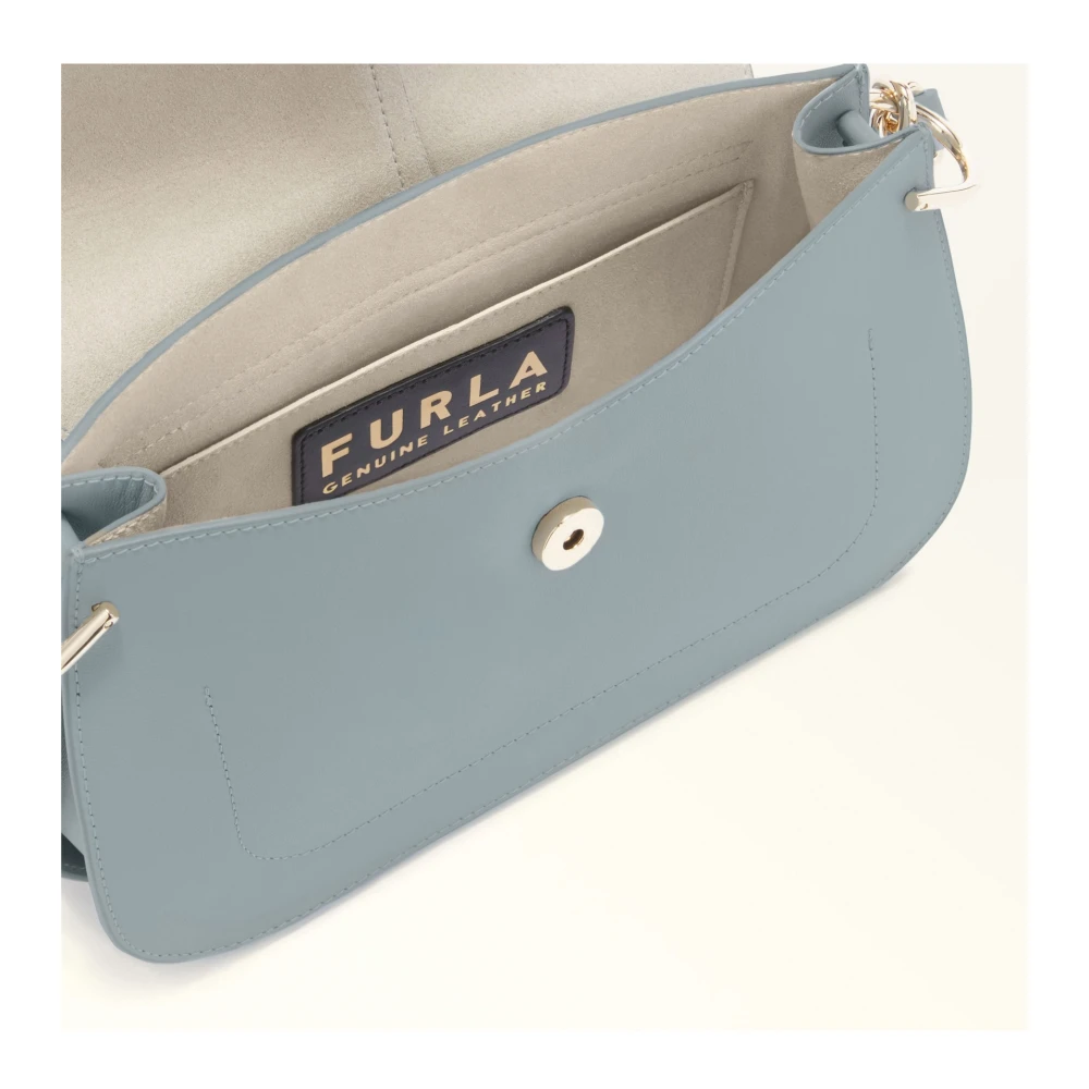 Furla Leren handtas in wolkkleur met Arco-gesp Gray Dames