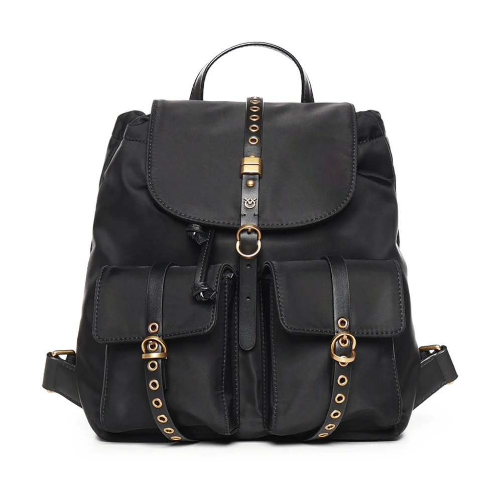 Pinko Women's Black Soft Leather Shoulder Bag - Backpacks - One Size - Bags