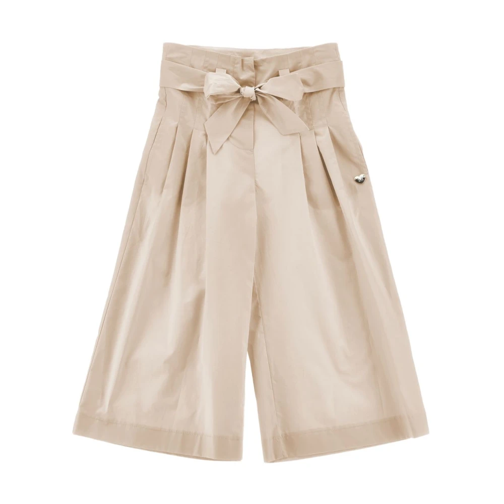 Monnalisa , Trousers, Unisex, Beige, 8 Y, Bow Pleated Trousers